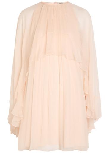 Ruffled cape-effect silk mini dress by CHLOE