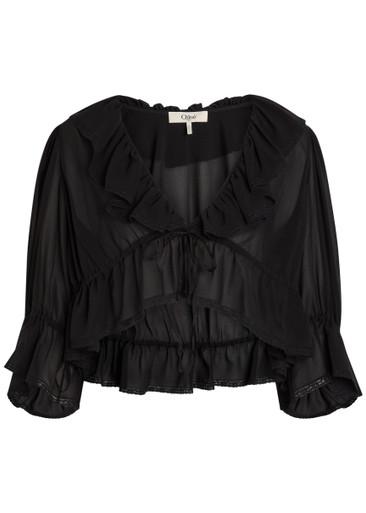 Ruffled cropped silk-chiffon top by CHLOE