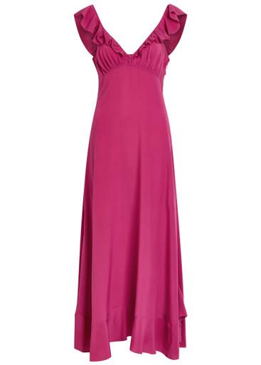 Ruffled silk midi dress by CHLOE