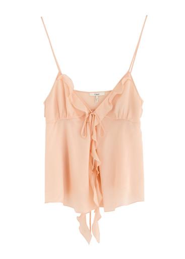 Ruffled silk top by CHLOE