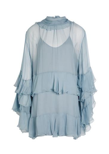 Ruffled tiered silk-chiffon mini dress by CHLOE