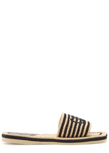 Sand striped woven sliders by CHLOE