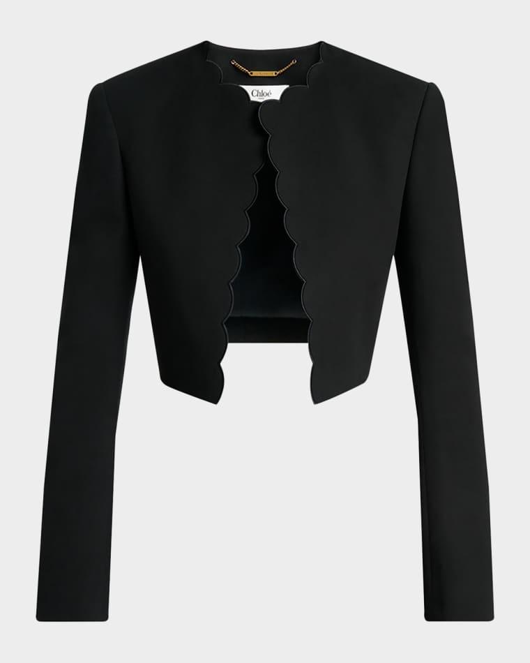 Scalloped Cavalry Cotton Crop Jacket by CHLOE