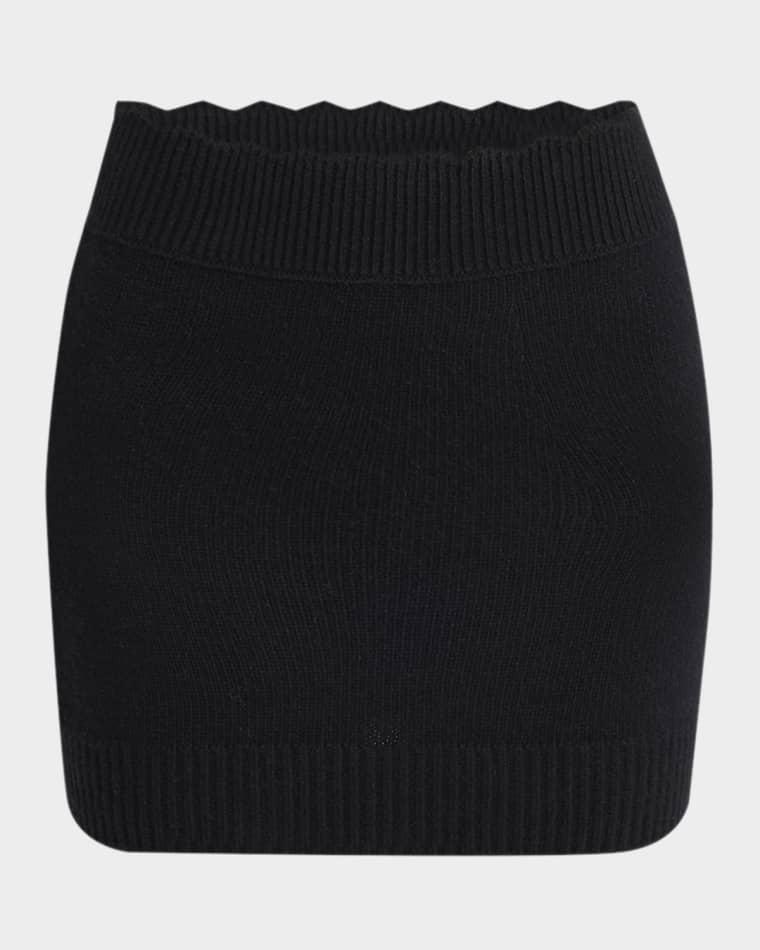 Scalloped Wool & Cashmere Knit Mini Skirt by CHLOE