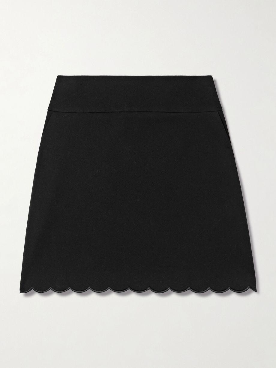 Scalloped cotton-blend mini skirt by CHLOE