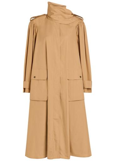 Scarf-effect cotton-poplin trench coat by CHLOE