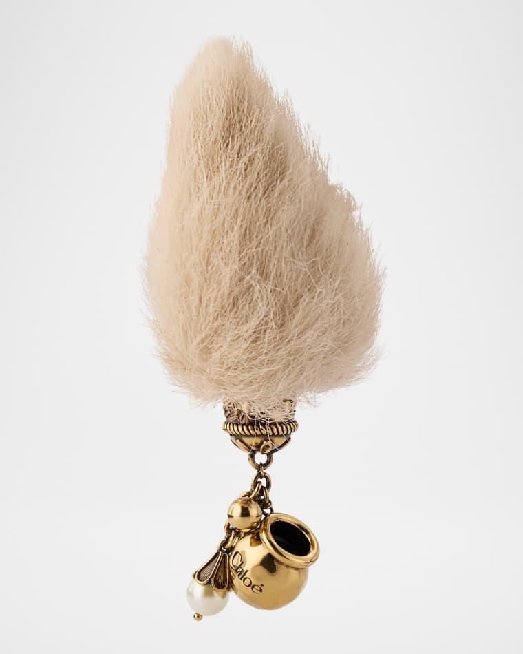 Sphere Shearling Tail Dice Charm by CHLOE