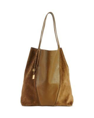 Spin Large Leather & Suede Tote by CHLOE