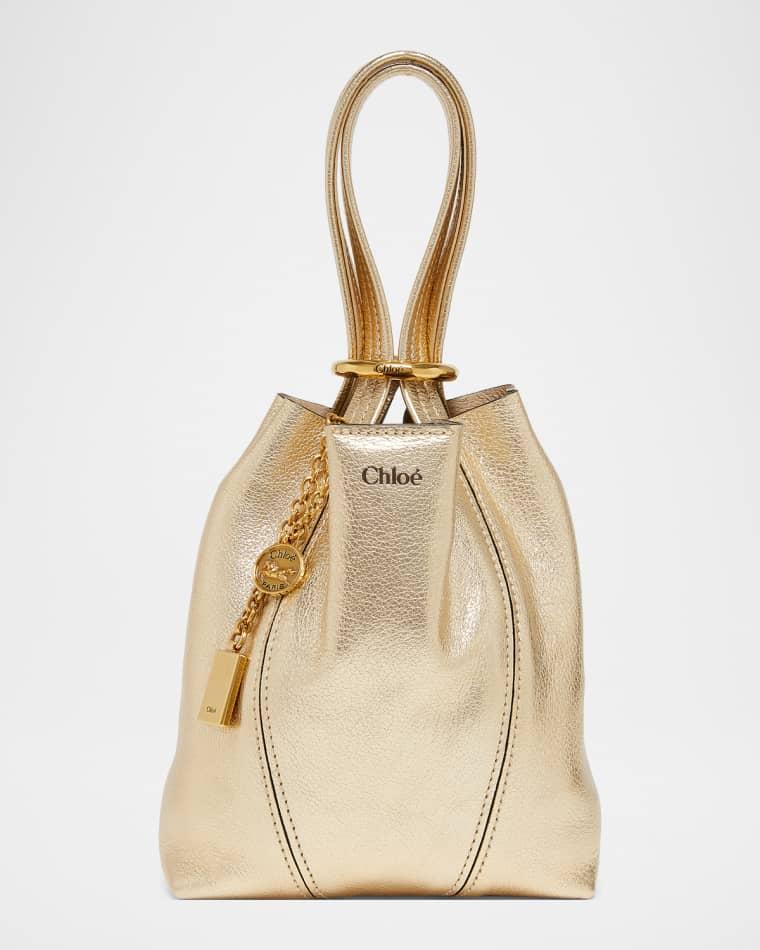 Spin Mini Tote Bag in Metallic Leather by CHLOE