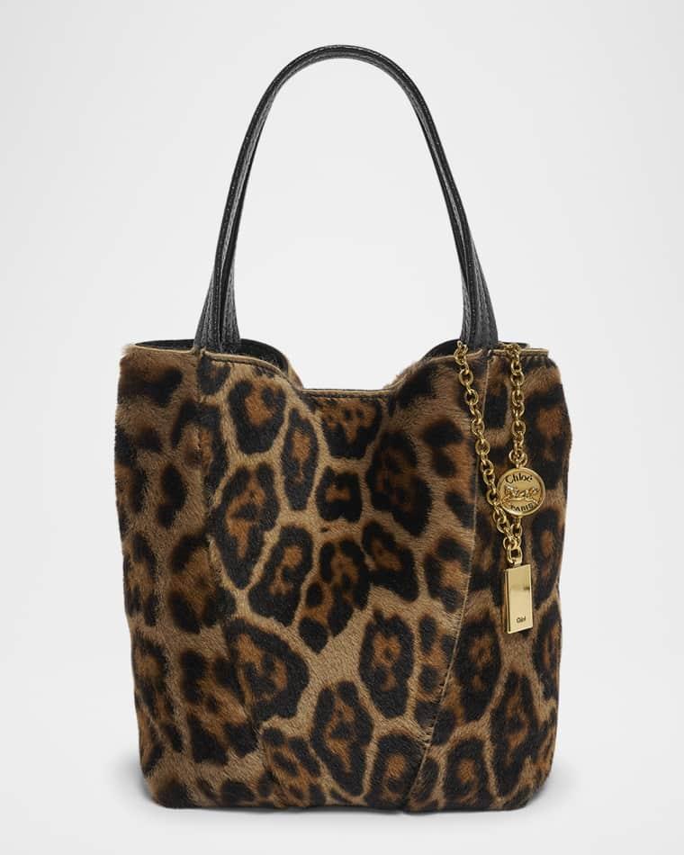 Spin Tote Bag in Leopard-Print Shearling by CHLOE