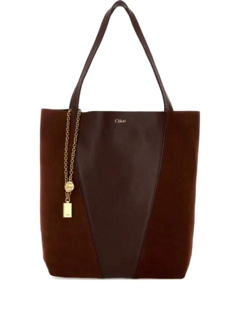 Spin leather suede tote bag by CHLOE