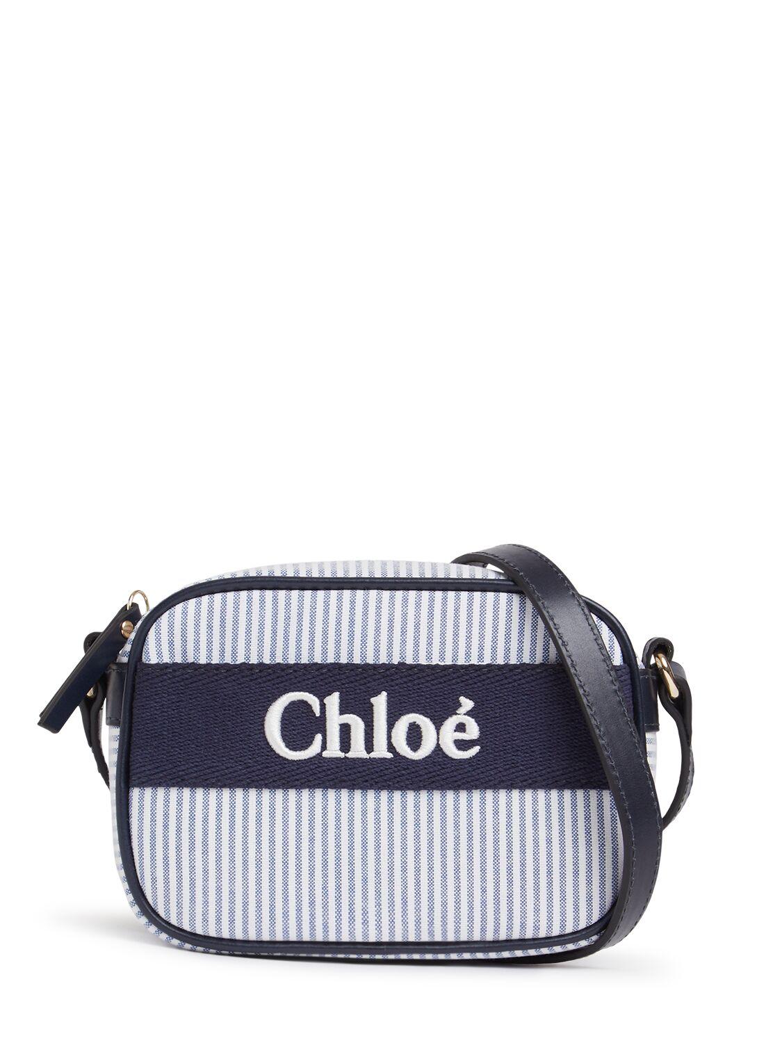 Striped Cotton Blend Shoulder Bag by CHLOE