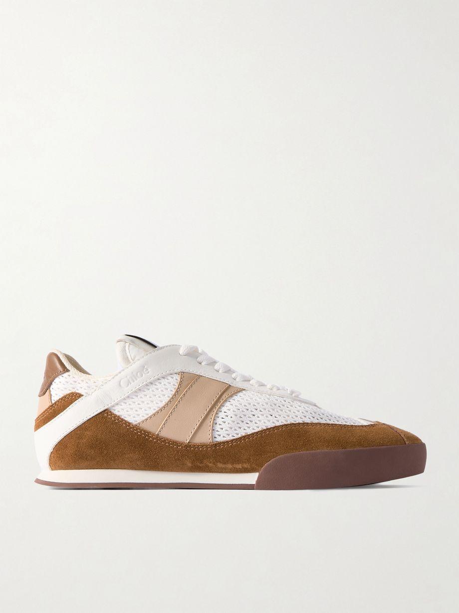 Suede, mesh and leather sneakers by CHLOE