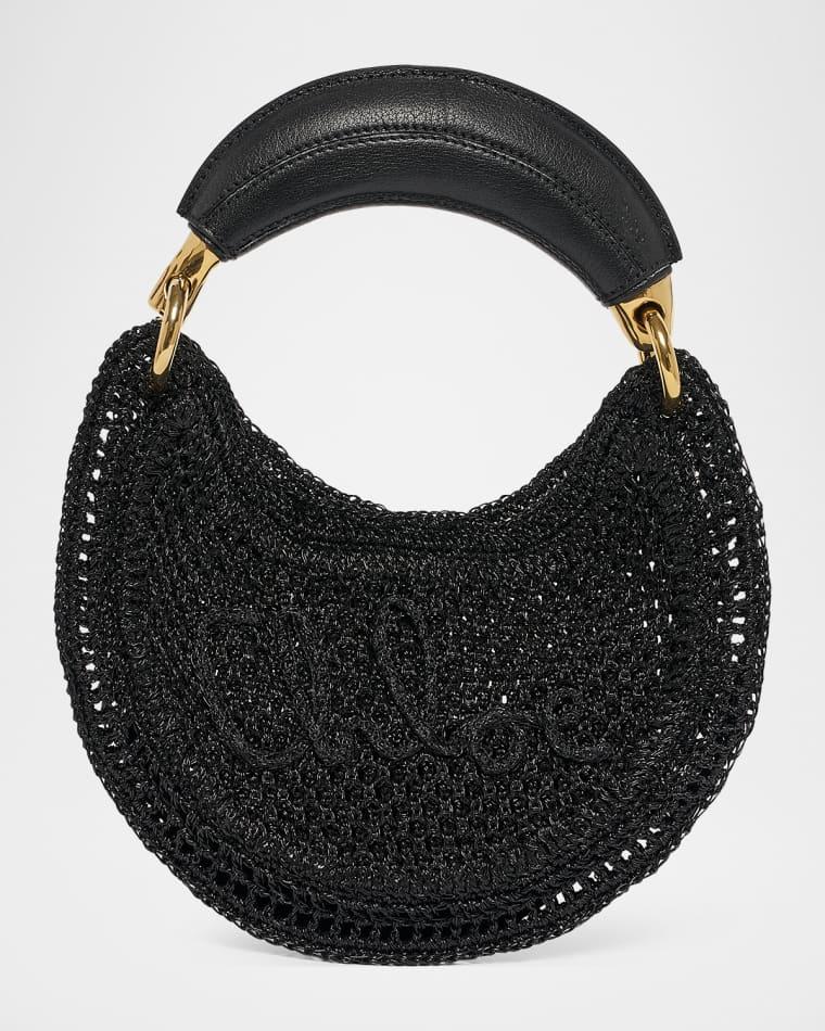 Summer Banana Mini Hobo Bag in Metallic Crochet by CHLOE