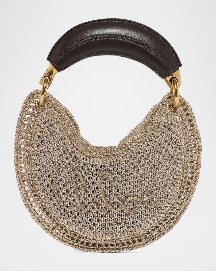Summer Banana Mini Hobo Bag in Metallic Crochet by CHLOE