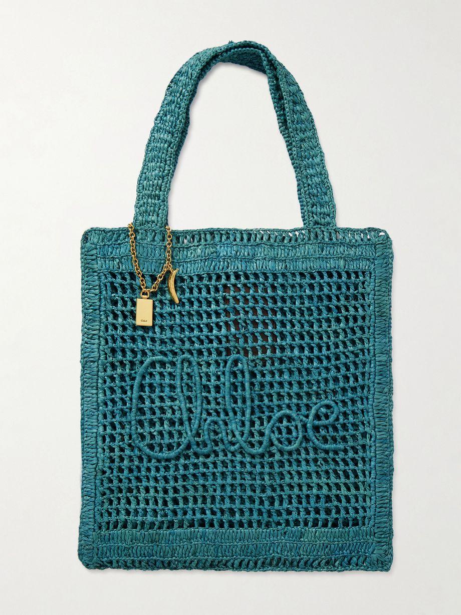 Summer Banana embellished raffia tote by CHLOE
