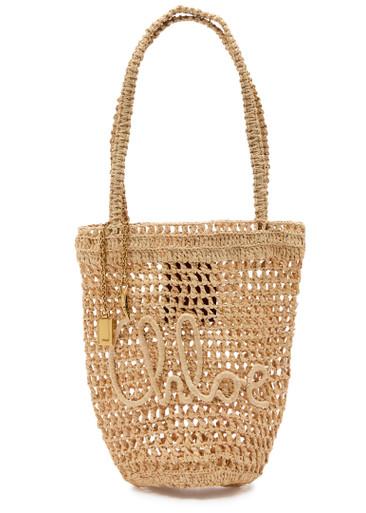 Summer Banana logo raffia tote by CHLOE