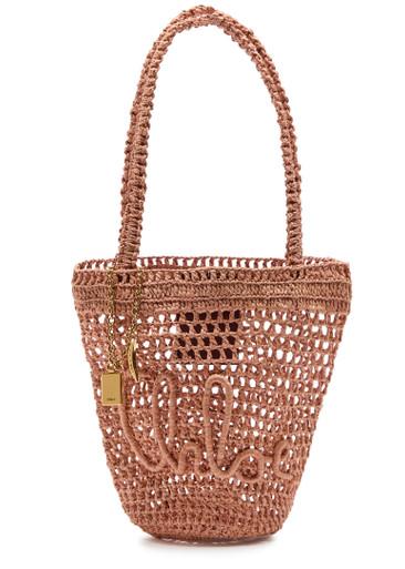 Summer Banana logo raffia tote by CHLOE
