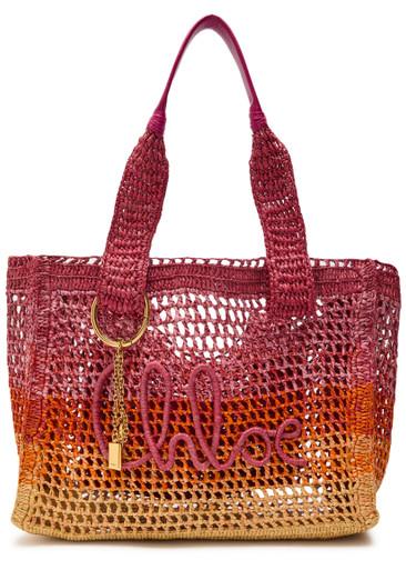 Summer Banana logo raffia tote by CHLOE