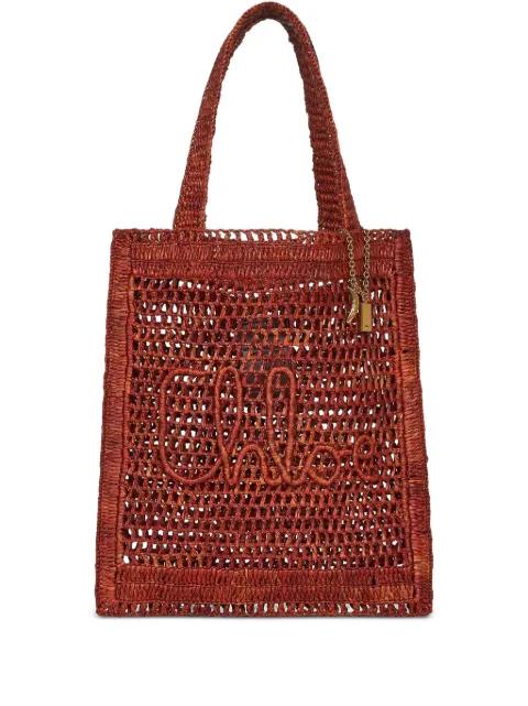 Summer Banana raffia tote bag by CHLOE