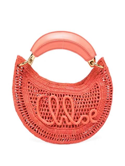 Summer Banana woven top-handle tote bag by CHLOE