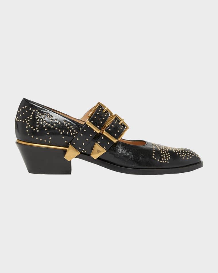 Susan Studded Leather Mary Janes by CHLOE