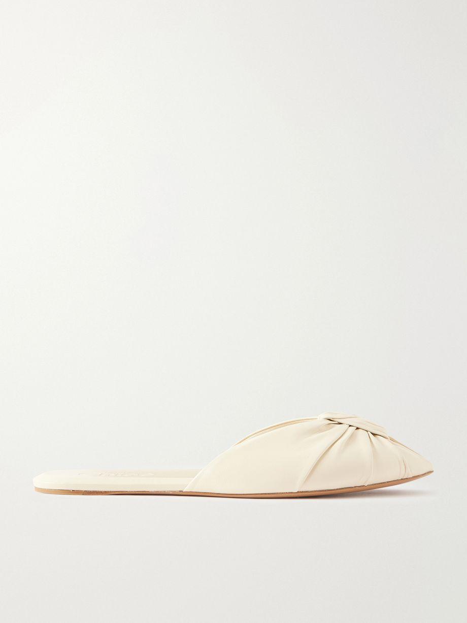 Suzie ruched leather slides by CHLOE