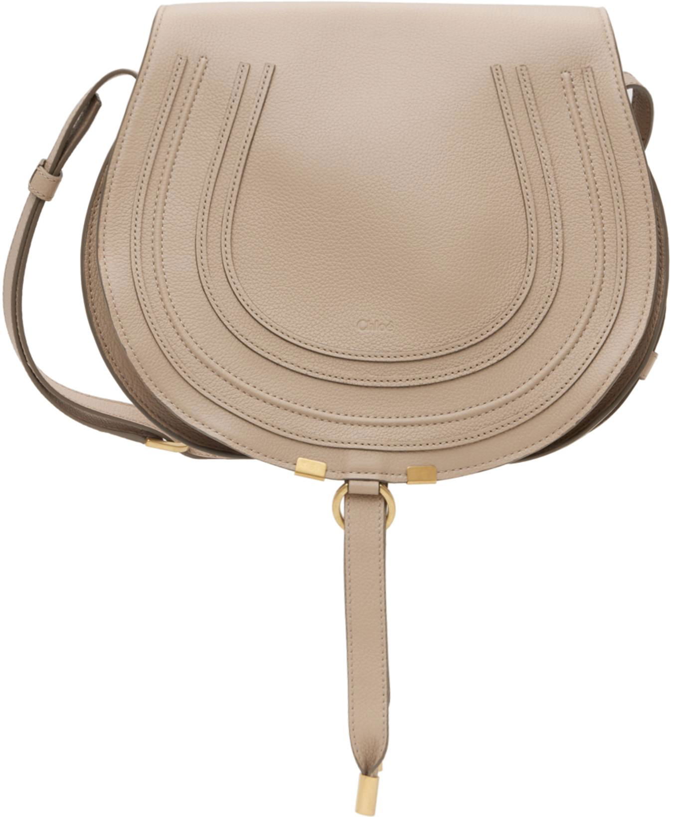 Tan Medium Marcie Saddle Bag by CHLOE