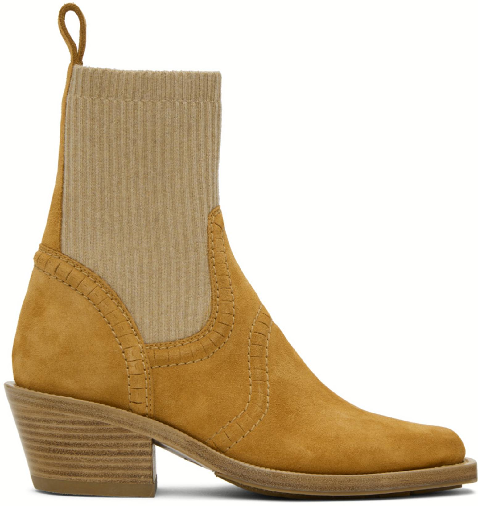 Tan Nellie Ankle Boots by CHLOE