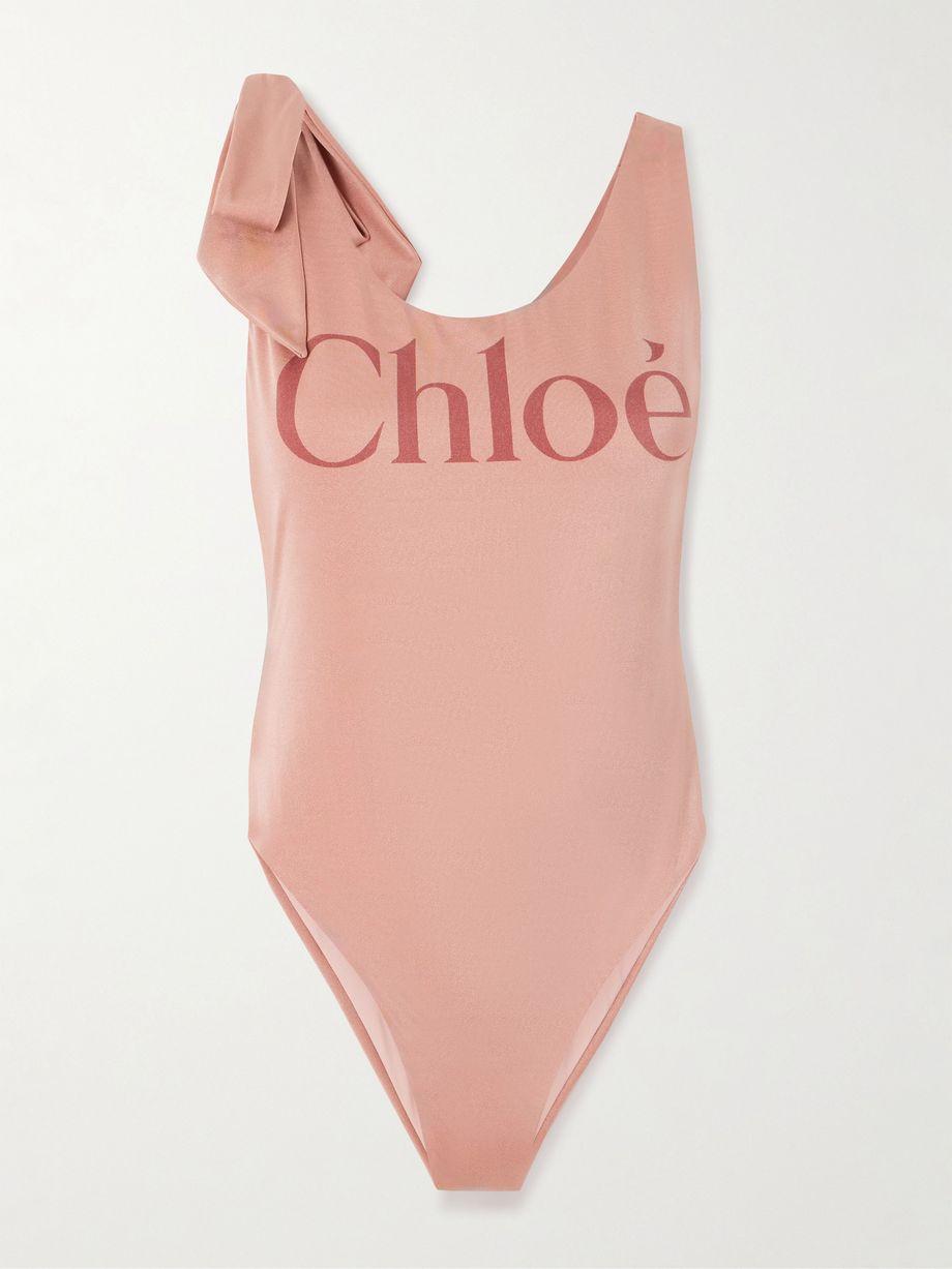 Tie-detailed printed swimsuit by CHLOE
