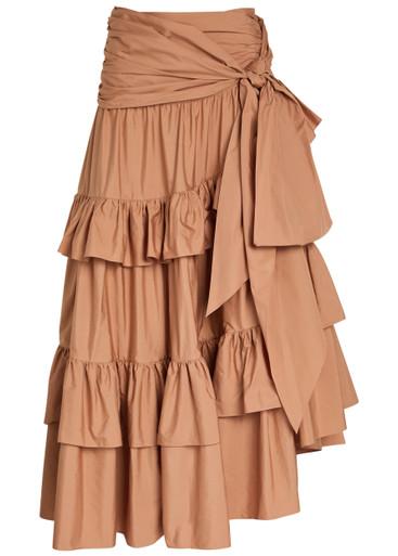 Tiered cotton-poplin maxi skirt by CHLOE