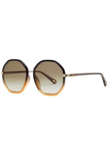 Two-tone octagon-frame sunglasses by CHLOE