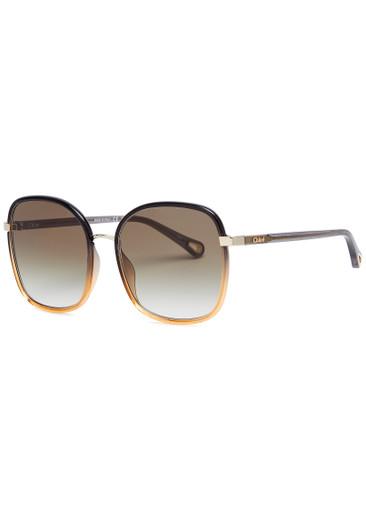 Two-tone square-frame sunglasses by CHLOE