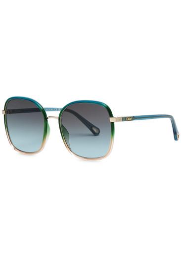 Two-tone square-frame sunglasses by CHLOE