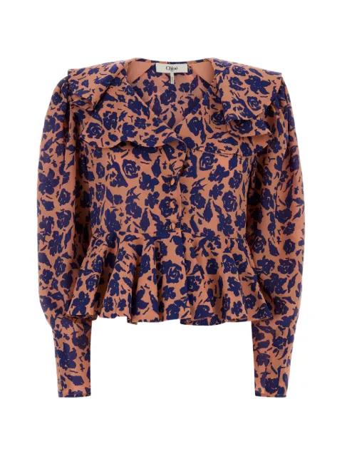 V-neck ruffled blouse by CHLOE