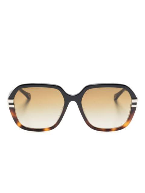 West tortoiseshell square-frame sunglasses by CHLOE