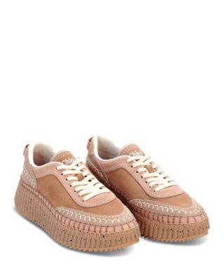 Women's Nama Suede Platform Low Top Sneakers by CHLOE