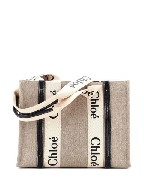 Woody Canvas with Leather Medium tote bag by CHLOE 