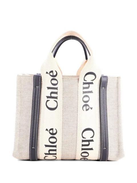 Woody Canvas with Leather Small tote bag by CHLOE 