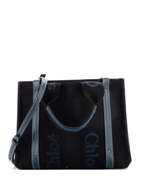 Woody Canvas with Leather Small tote bag by CHLOE 