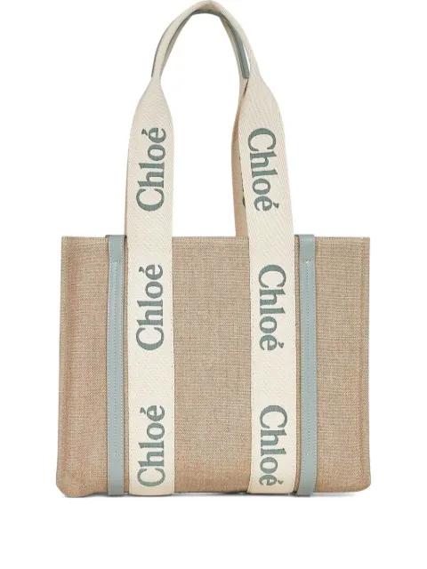 Woody logo-embellished tote bag by CHLOE