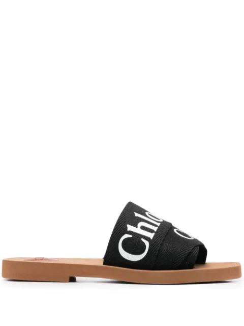 Woody logo-print sandals by CHLOE
