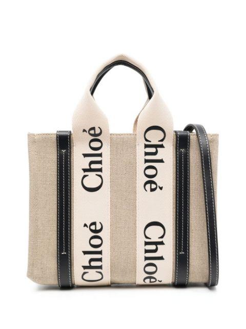 Woody logo-strap tote bag by CHLOE