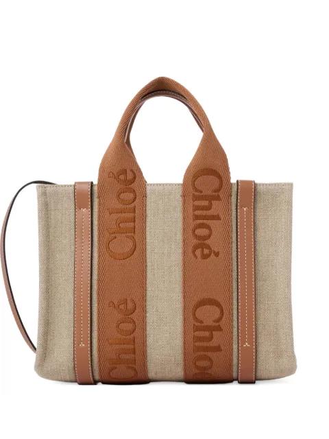 Woody logo-strap tote bag by CHLOE