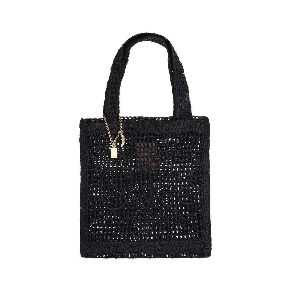 Woven Raffia Tote Small Wo - Black Shoulder Bags by CHLOE