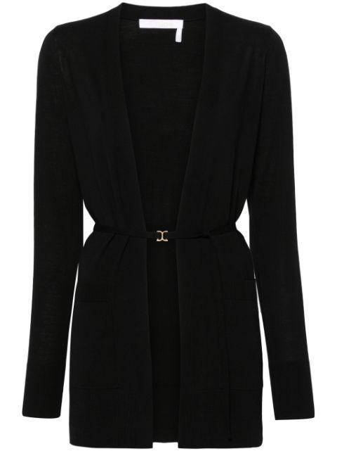 belted wool cardigan by CHLOE