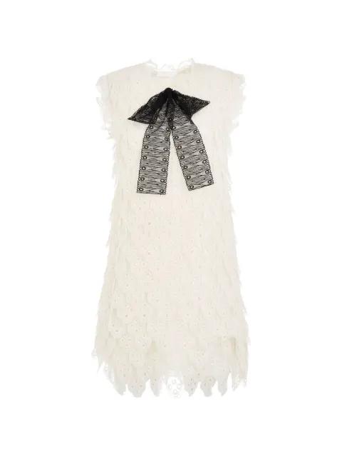 bow-detail broderie-anglaise dress by CHLOE
