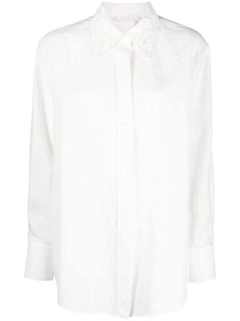 broderie anglaise linen shirt by CHLOE