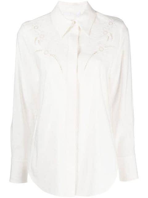 broderie-anglaise silk shirt by CHLOE