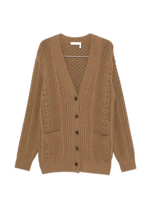 cable-knit pointelle cardigan by CHLOE